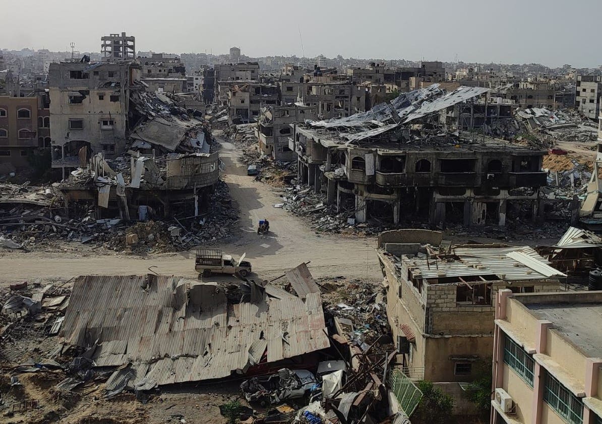 A picture showing the destroyed al Seqaly Street in Khan Younis, Gaza, after Israel's devastating bombing.