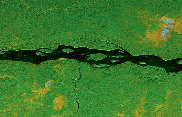 An aerial image of the Napo River in Ecuador. "Ecuador" by NASA Goddard Photo and Video is licensed under CC BY 2.0.